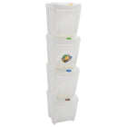 Poubelles à ordures empilables 4 pcs Blanc 100 L Polypropylène