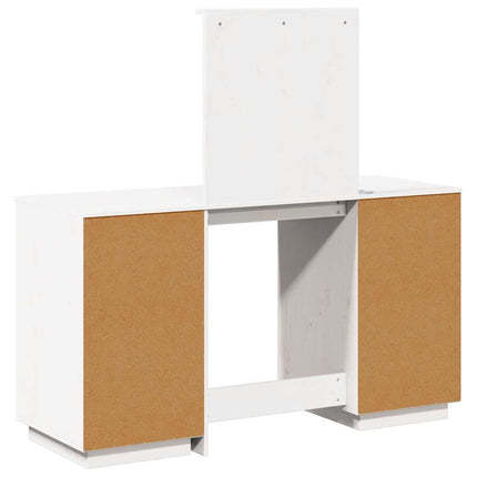 Ensemble de coiffeuse avec LED Blanc Bois de pin solide