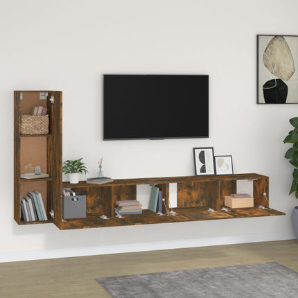 Ensemble de meubles TV 3 pcs Chêne fumé Bois d'ingénierie