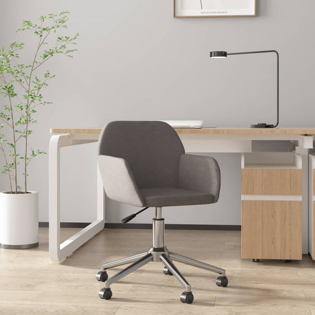 Chaise pivotante de bureau Gris foncé Tissu