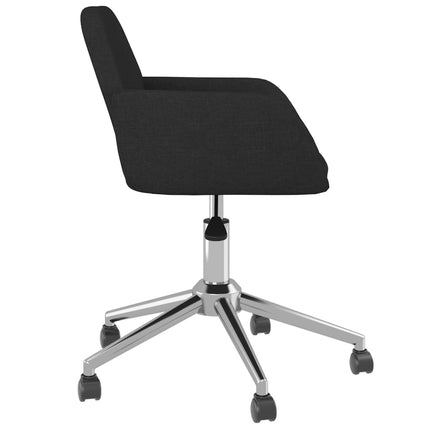 Chaise pivotante de bureau Noir Tissu