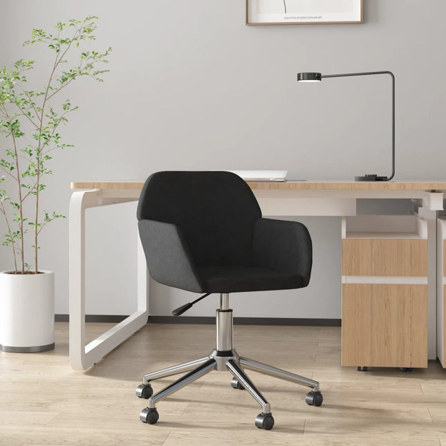 Chaise pivotante de bureau Noir Tissu