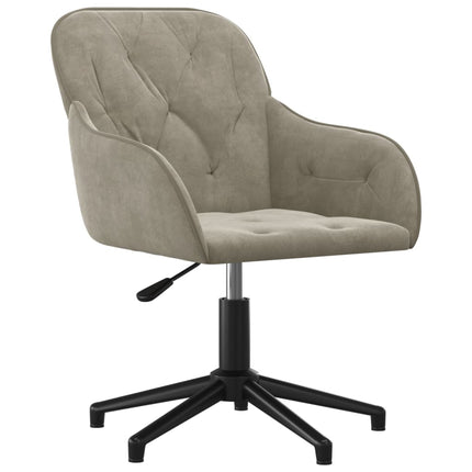Chaise pivotante de bureau Gris clair Velours