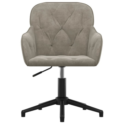 Chaise pivotante de bureau Gris clair Velours
