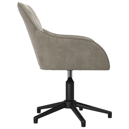 Chaise pivotante de bureau Gris clair Velours