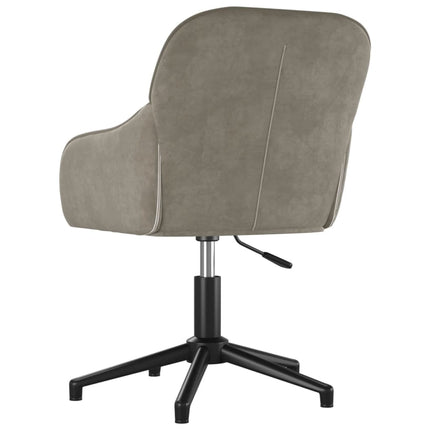 Chaise pivotante de bureau Gris clair Velours