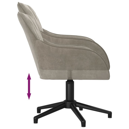 Chaise pivotante de bureau Gris clair Velours