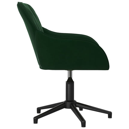 Chaise pivotante de bureau Vert foncé Velours