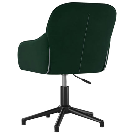 Chaise pivotante de bureau Vert foncé Velours