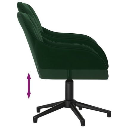Chaise pivotante de bureau Vert foncé Velours