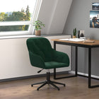 Chaise pivotante de bureau Vert foncé Velours