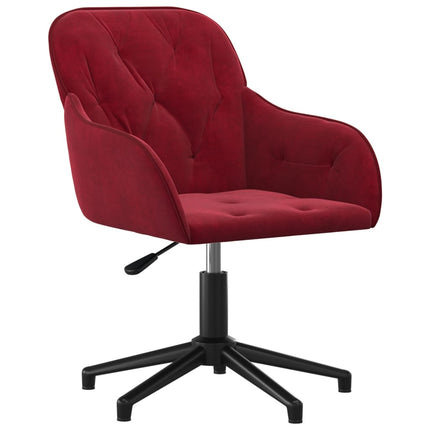 Chaise pivotante de bureau Rouge bordeaux Velours