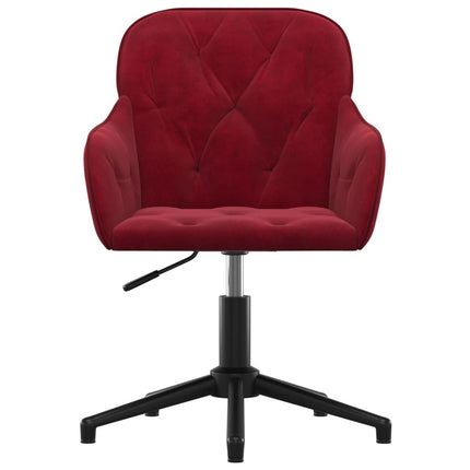 Chaise pivotante de bureau Rouge bordeaux Velours