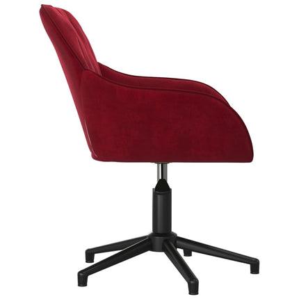 Chaise pivotante de bureau Rouge bordeaux Velours