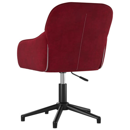 Chaise pivotante de bureau Rouge bordeaux Velours
