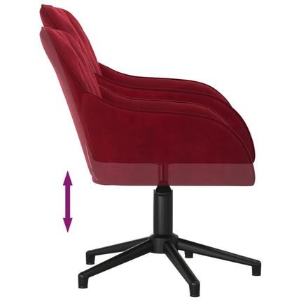 Chaise pivotante de bureau Rouge bordeaux Velours