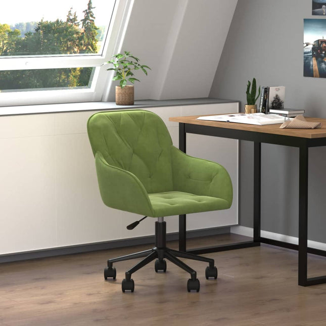 Chaise pivotante de bureau Vert clair Velours