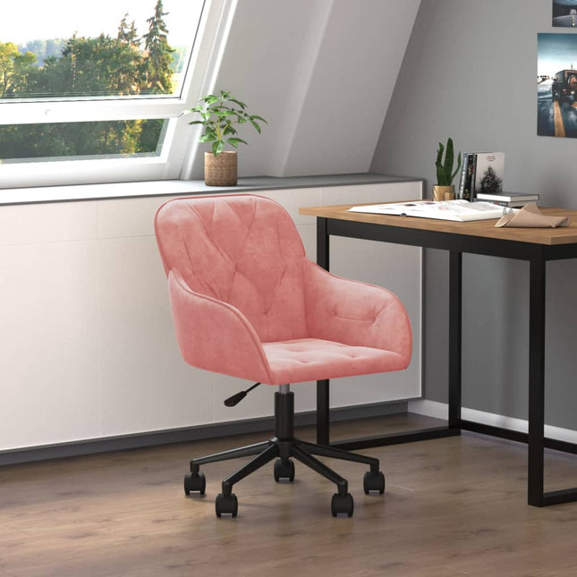 Chaise pivotante de bureau Rose Velours