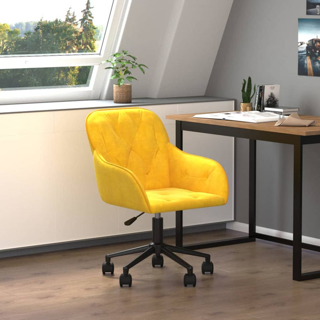 Chaise pivotante de bureau Jaune Velours
