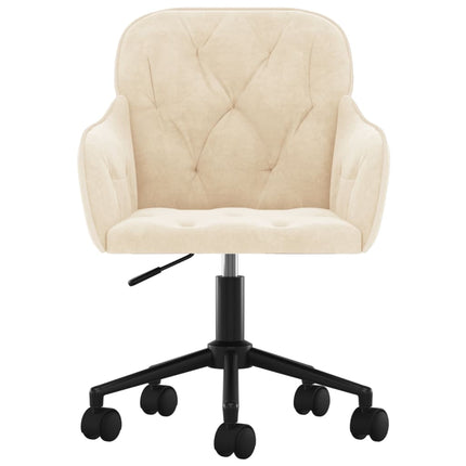 Chaise pivotante de bureau Crème Velours