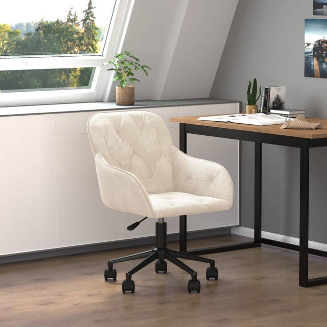 Chaise pivotante de bureau Crème Velours