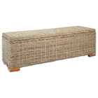 Boîte de rangement 110 cm Rotin kubu naturel et acajou solide