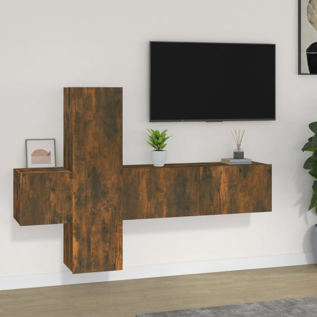 Ensemble de meubles TV 3 pcs Chêne fumé Bois d'ingénierie