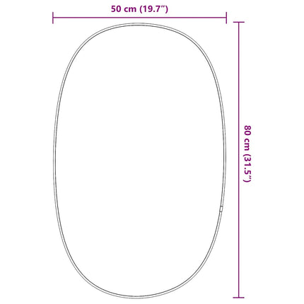 Miroir mural Doré 80x50 cm