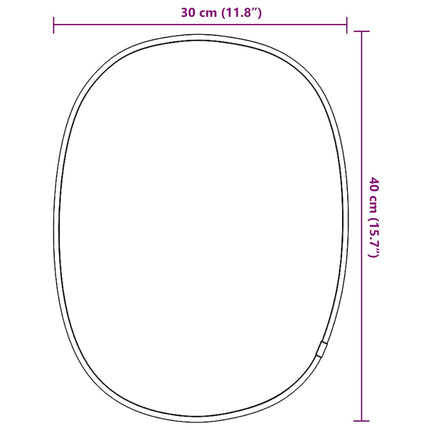 Miroir mural Noir 40x30 cm
