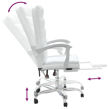 Fauteuil inclinable de bureau Blanc Similicuir