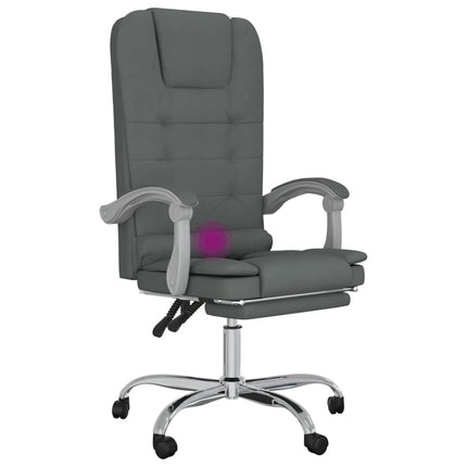 Fauteuil de massage inclinable de bureau Gris foncé Tissu