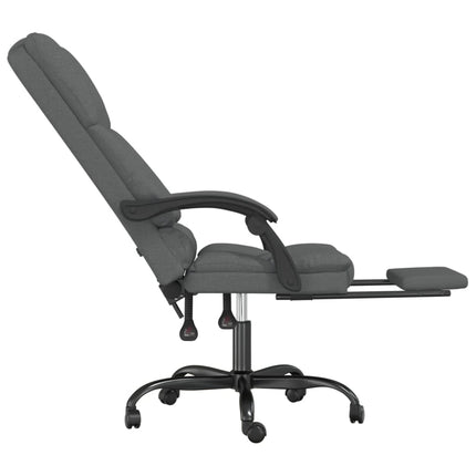 Fauteuil de massage inclinable de bureau Gris foncé Tissu