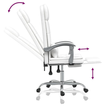 Fauteuil de massage inclinable de bureau Blanc Similicuir
