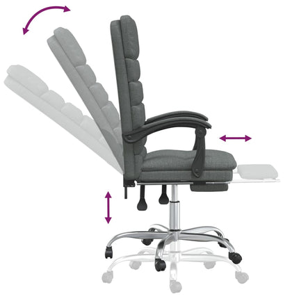 Fauteuil de massage inclinable de bureau Gris foncé Tissu