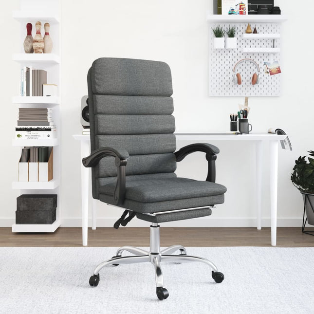 Fauteuil de massage inclinable de bureau Gris foncé Tissu