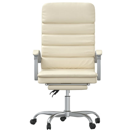 Fauteuil de massage inclinable de bureau Crème Similicuir