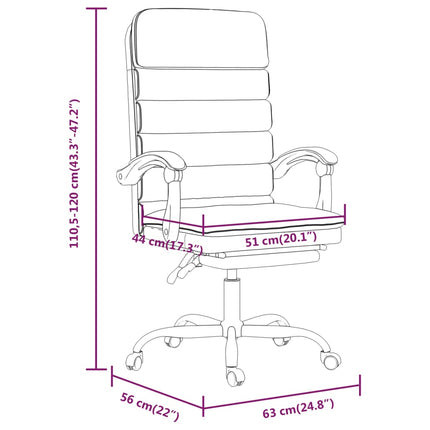 Fauteuil de massage inclinable de bureau Crème Similicuir