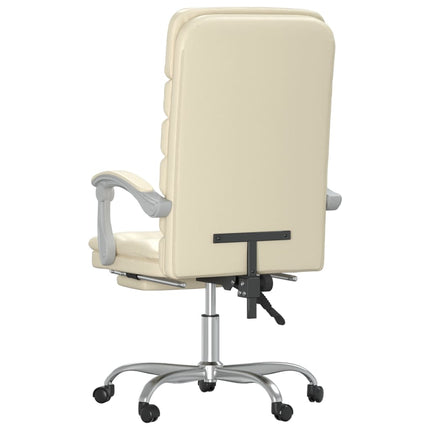 Fauteuil de massage inclinable de bureau Crème Similicuir