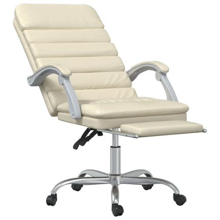 Fauteuil de massage inclinable de bureau Crème Similicuir