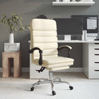 Fauteuil de massage inclinable de bureau Crème Similicuir