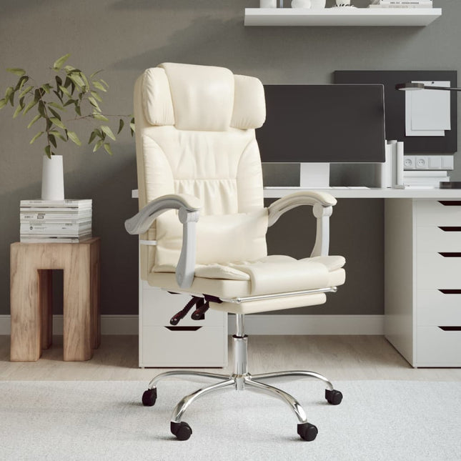 Fauteuil inclinable de bureau Crème Similicuir