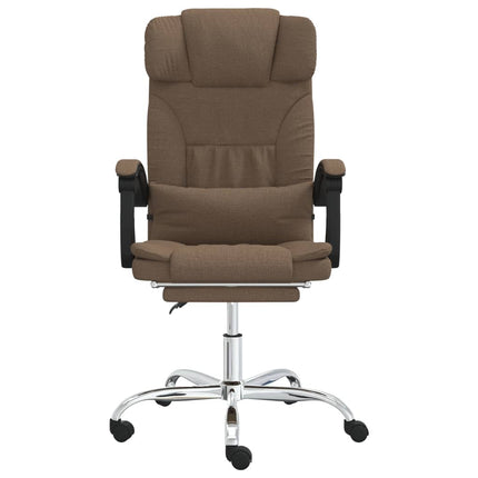 Fauteuil de massage inclinable de bureau Marron Tissu