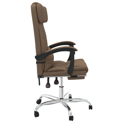 Fauteuil de massage inclinable de bureau Marron Tissu