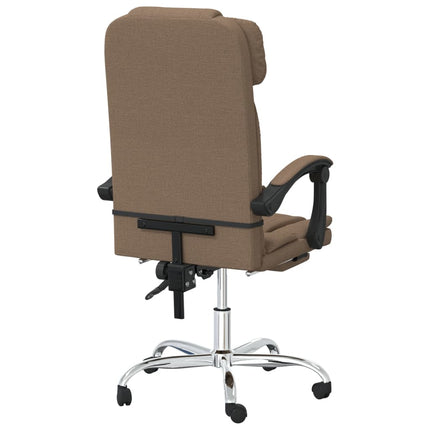 Fauteuil de massage inclinable de bureau Marron Tissu