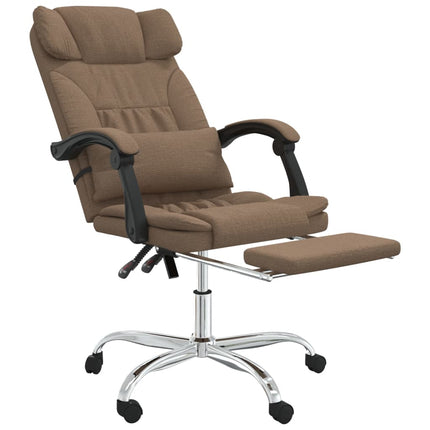 Fauteuil de massage inclinable de bureau Marron Tissu