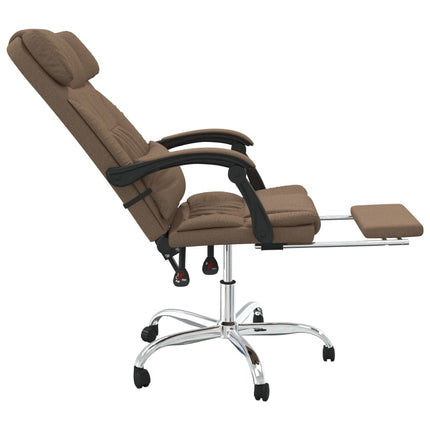 Fauteuil de massage inclinable de bureau Marron Tissu