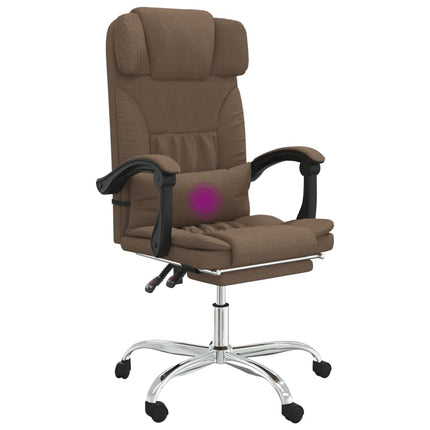 Fauteuil de massage inclinable de bureau Marron Tissu
