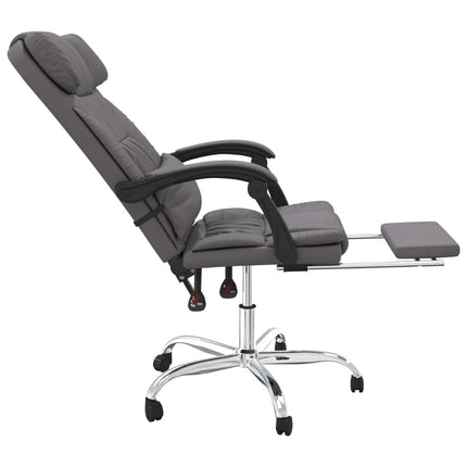 Fauteuil de massage inclinable de bureau Gris Similicuir