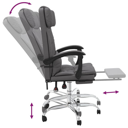 Fauteuil de massage inclinable de bureau Gris Similicuir
