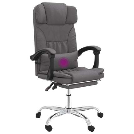 Fauteuil de massage inclinable de bureau Gris Similicuir
